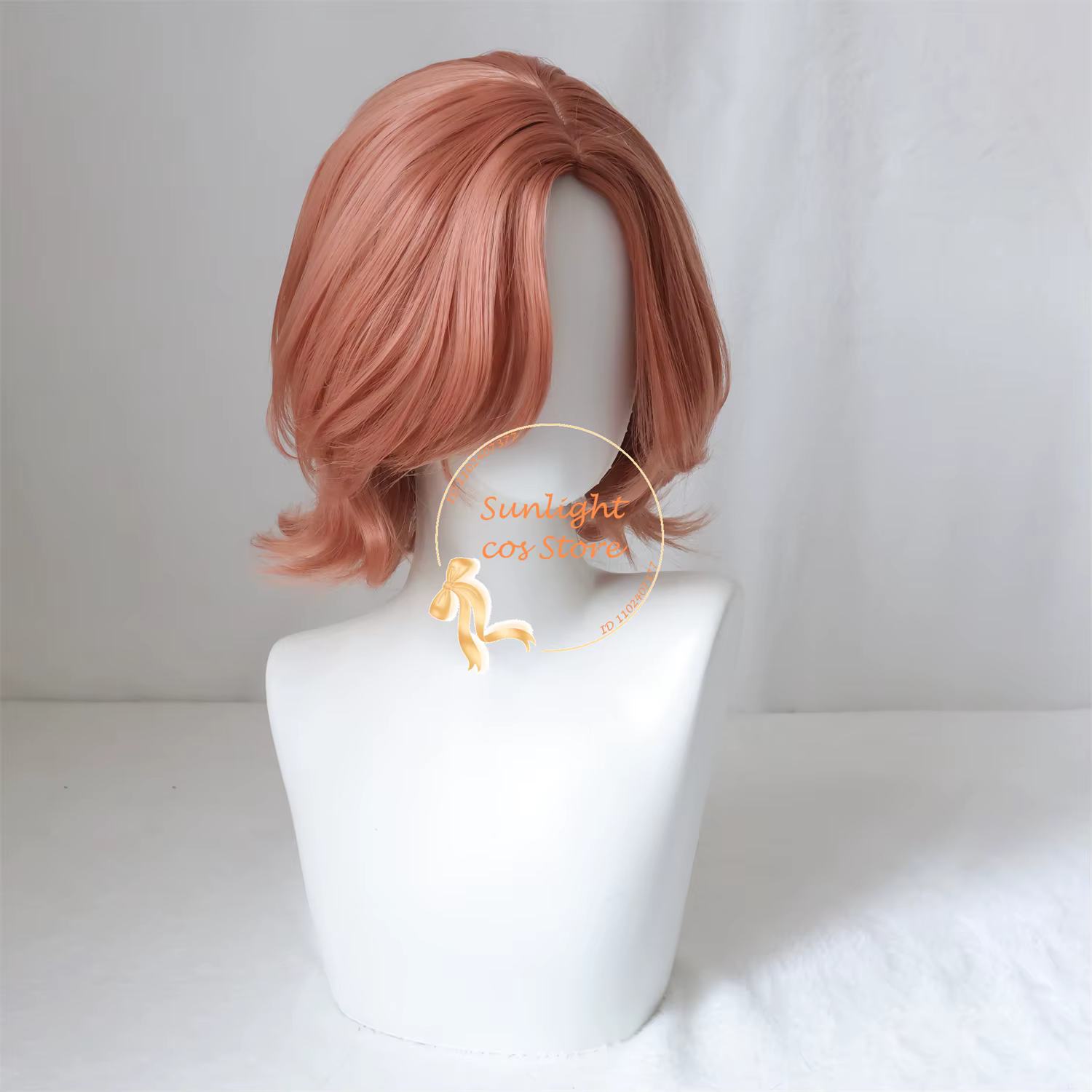 Perruque de Cosplay Synthétique Brune Courte avec Bonnet