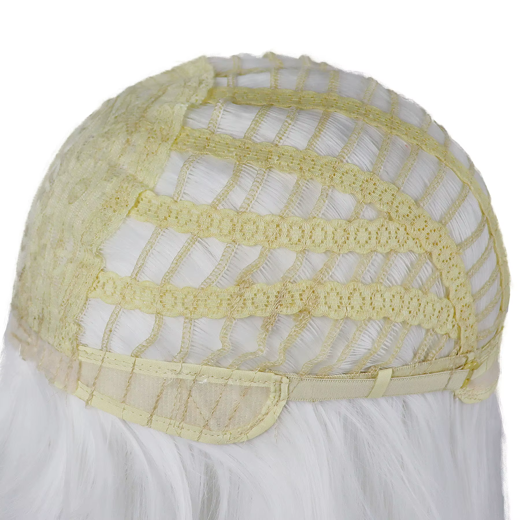 Perruque synthétique longue et lisse blanche pour femmes