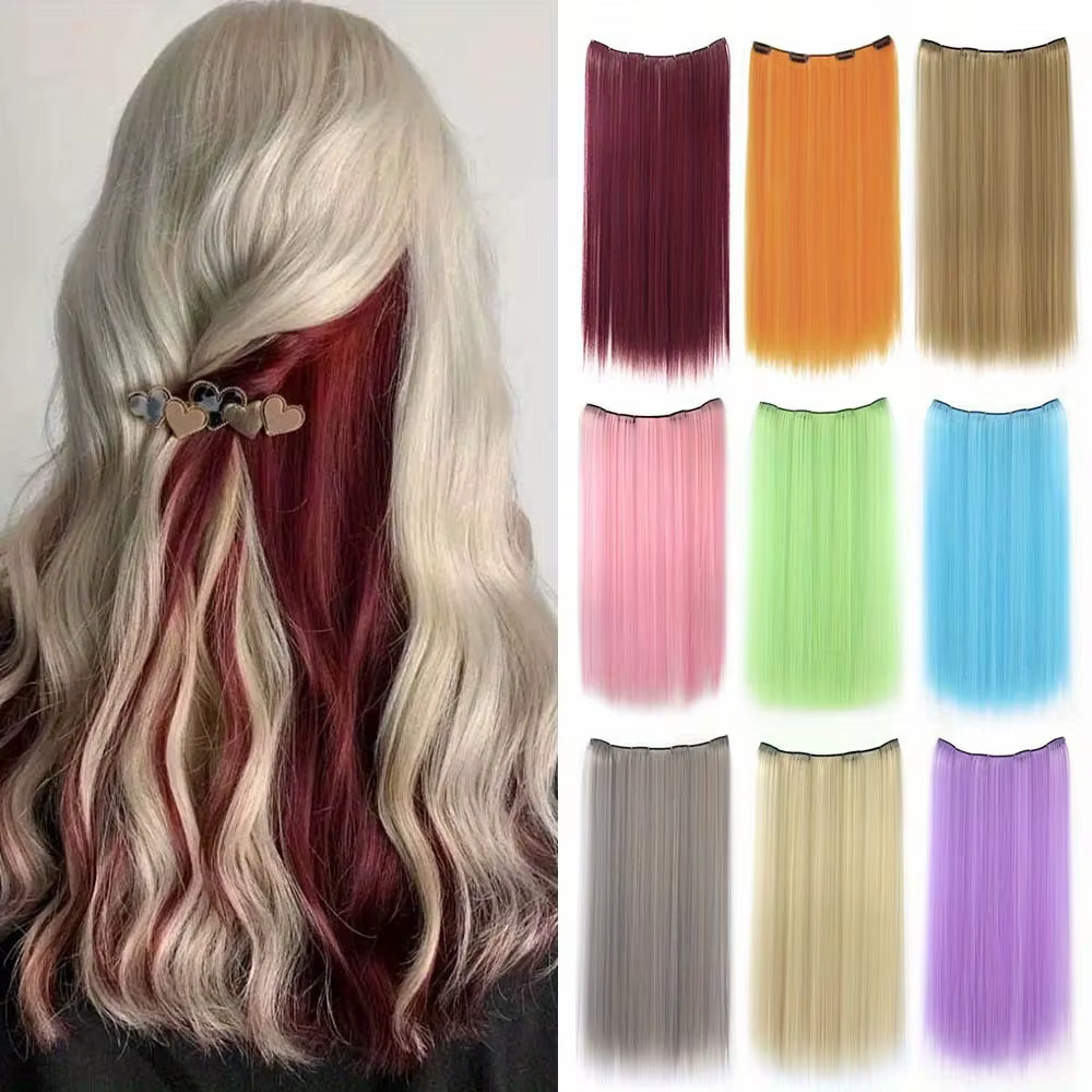 Extensions capillaires synthétiques colorées à clipser
