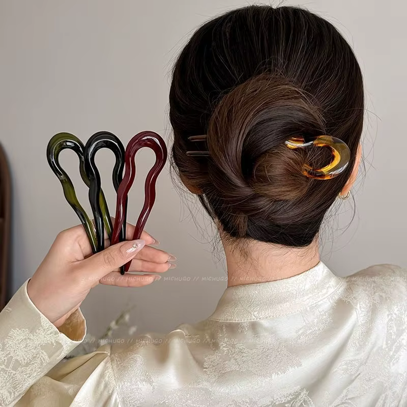 Pince à cheveux en acétate vintage pour femmes et filles