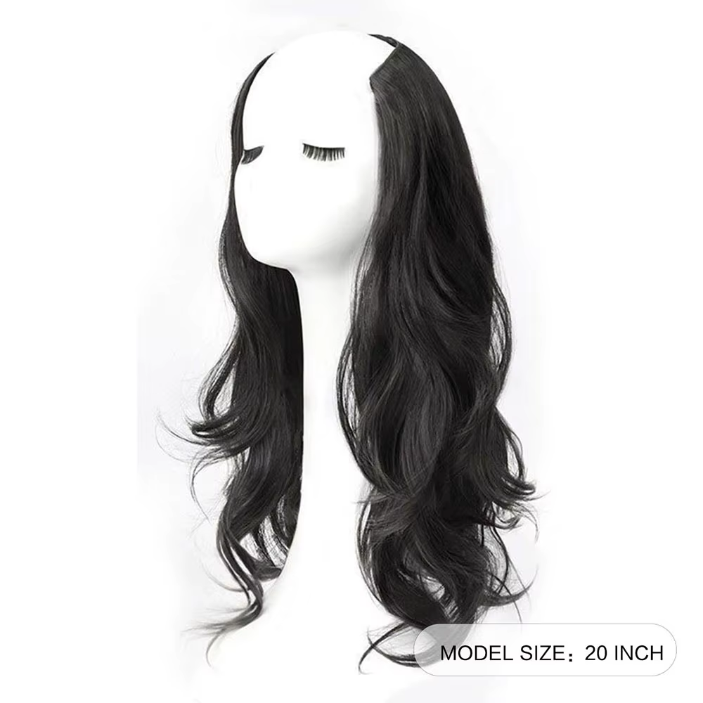 Extension de cheveux synthétiques longs et bouclés de 20 pouces