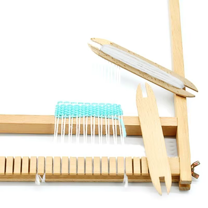 E8BD 5PCS Sticks tissage en bois 6 pouces 11,8 pouces tissage long