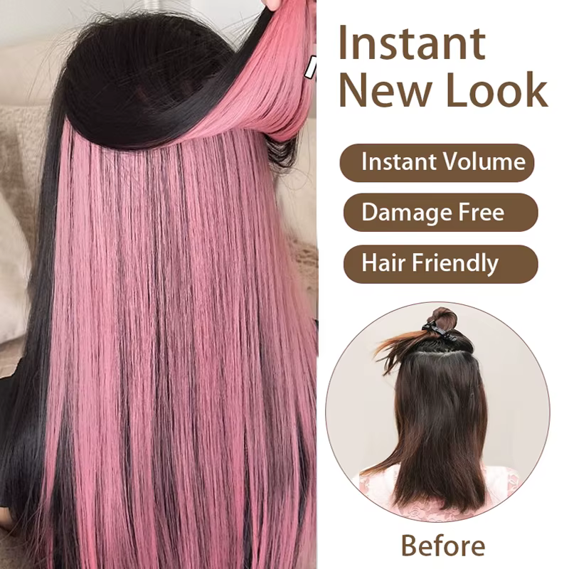 Extensions de cheveux colorés 20 pouces couleur droite pince sur Extension