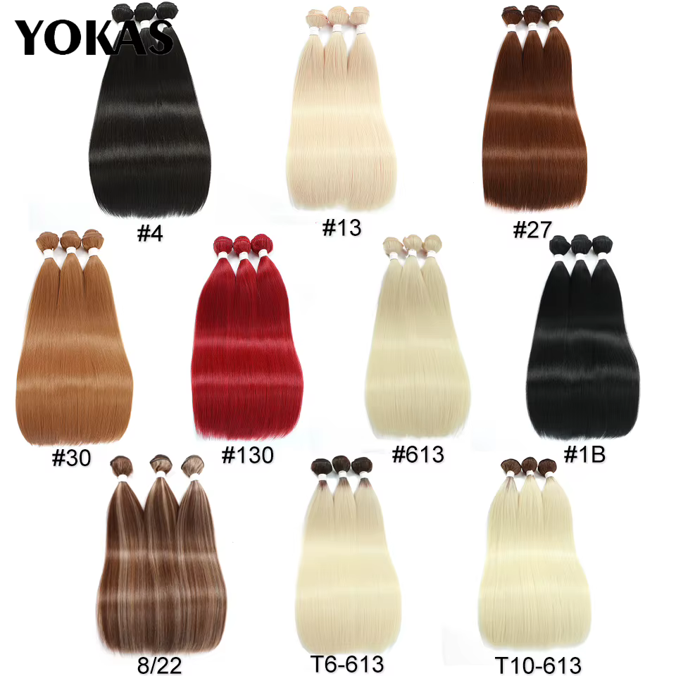 40 pouces cheveux longs tissage Blonde synthétique droite Ombre
