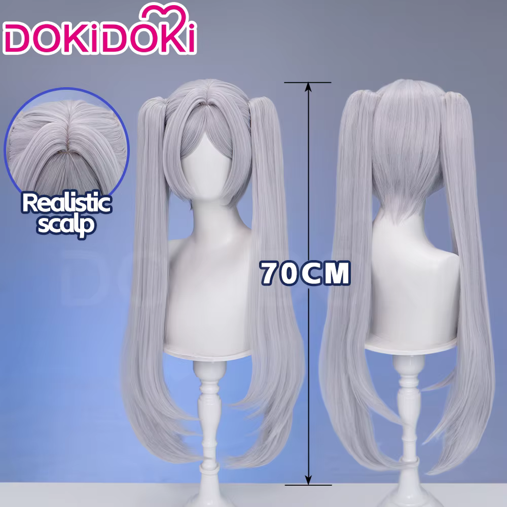 【Prêt à être expédié】 Perruque Frieren pour cosplay d'anime DokiDoki