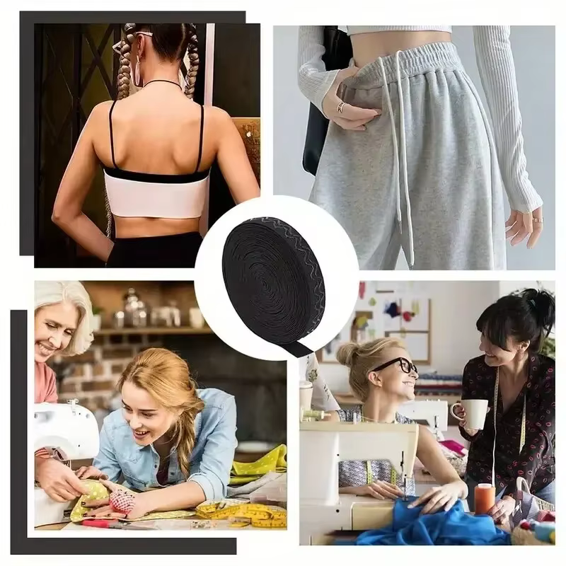 Bande élastique antidérapante pour couture