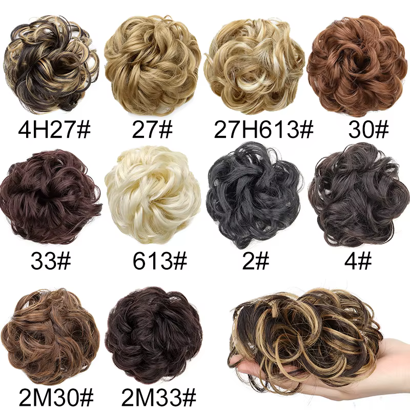 Chignon synthétique en désordre