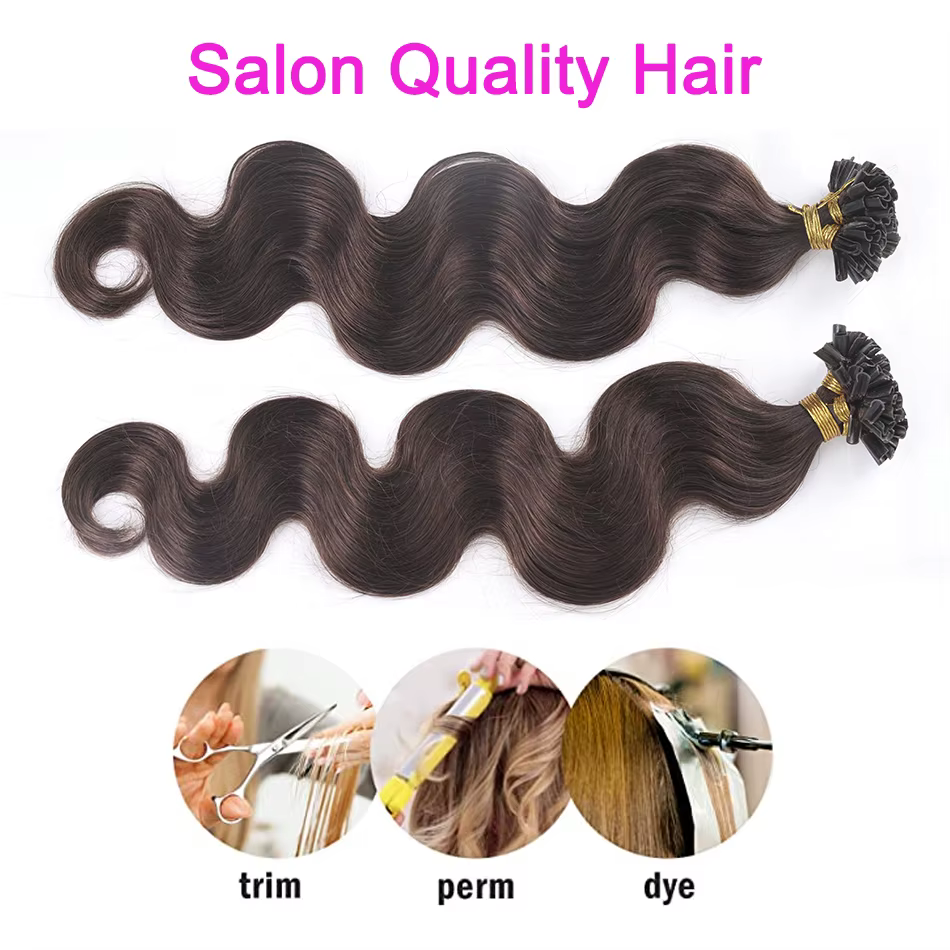 Extensions de cheveux naturels à la kératine