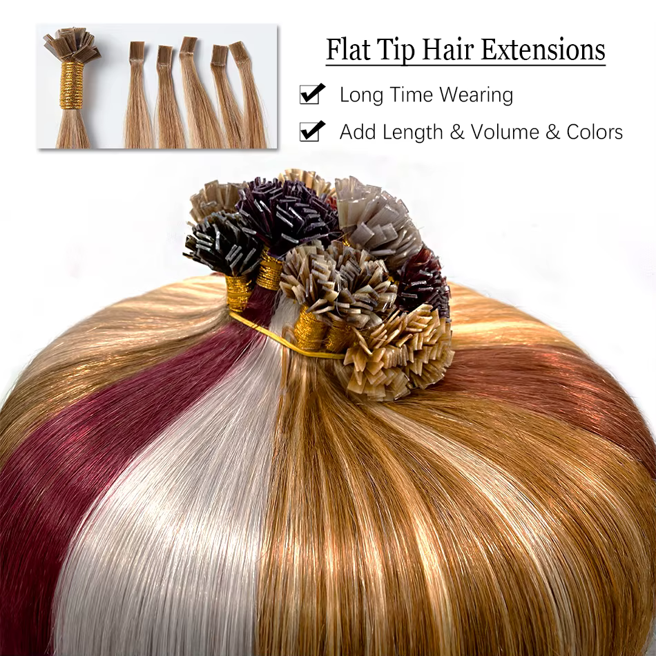 Extension de cheveux humains raides par ktFlat Tip