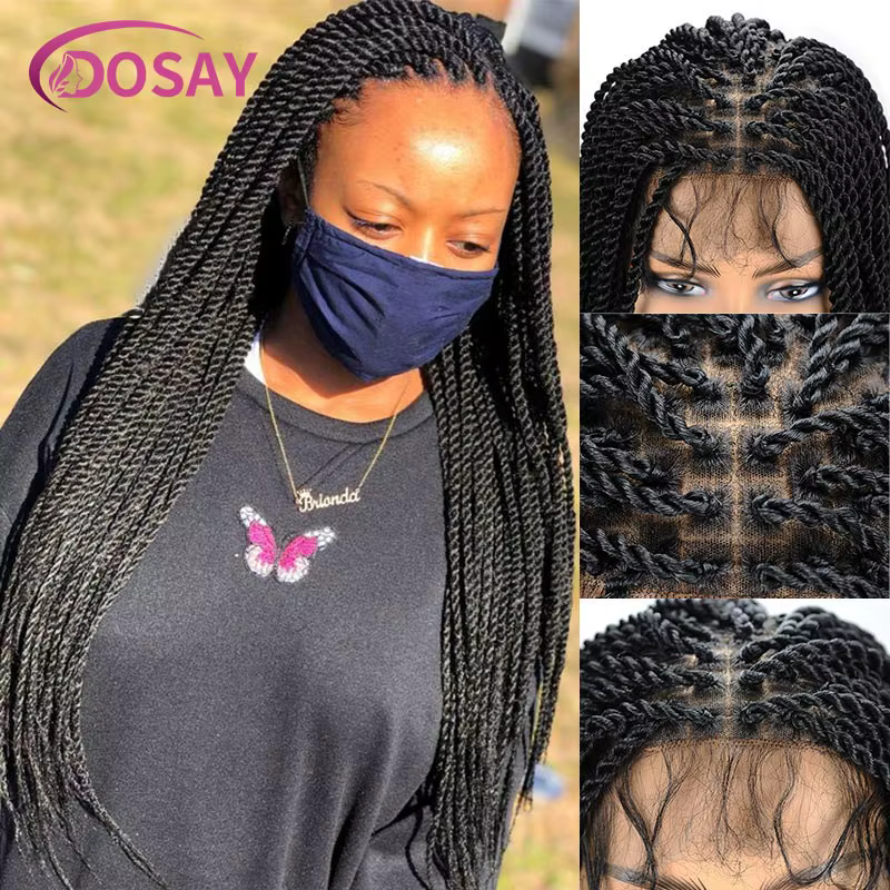 Perruque Lace Front Wig synthétique tressée en boîte