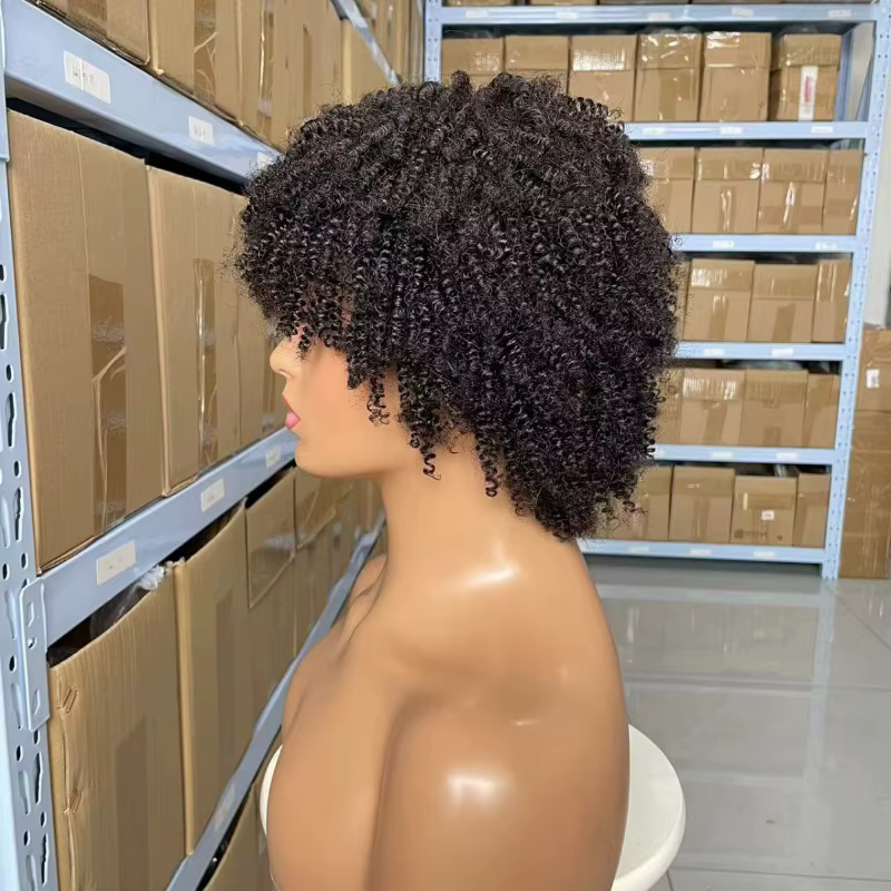 Perruque afro bouclée en cheveux humains de qualité supérieure