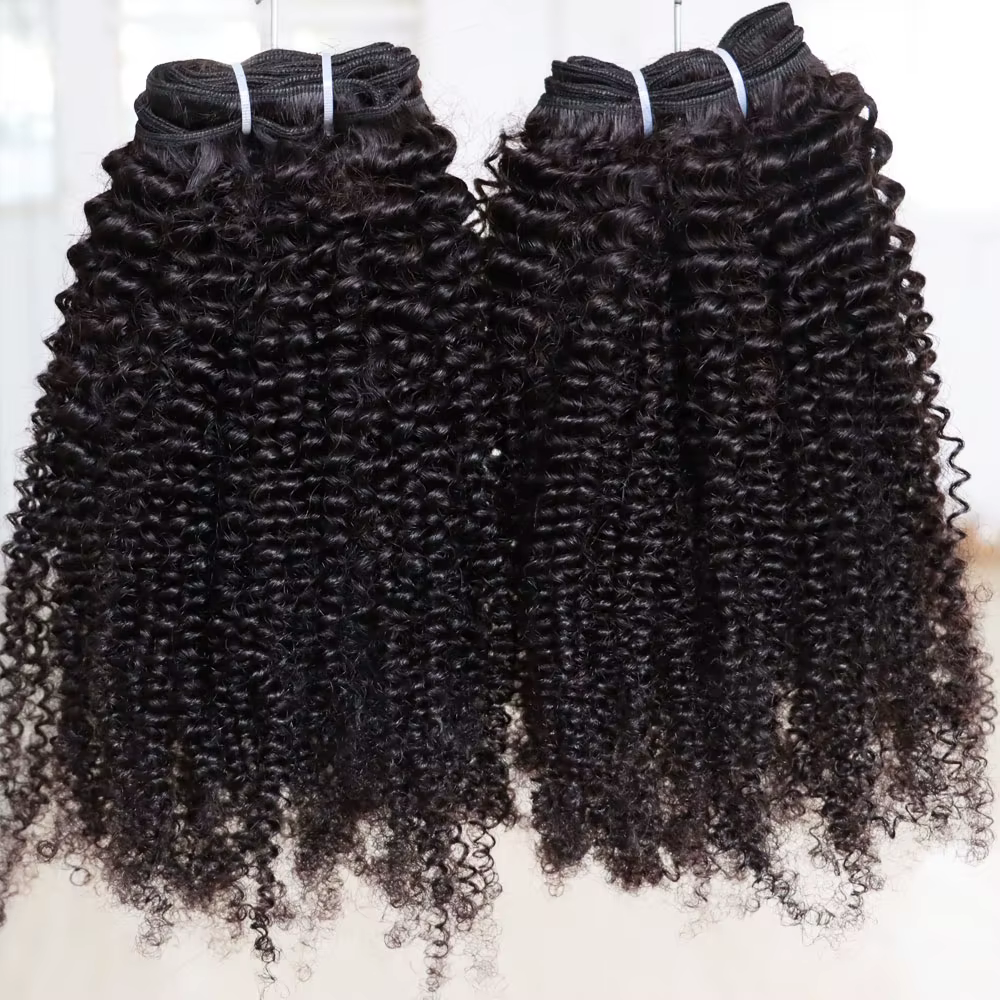 Afro crépus bouclés trame 100% Extensions de cheveux humains 3B 3C naturel noir