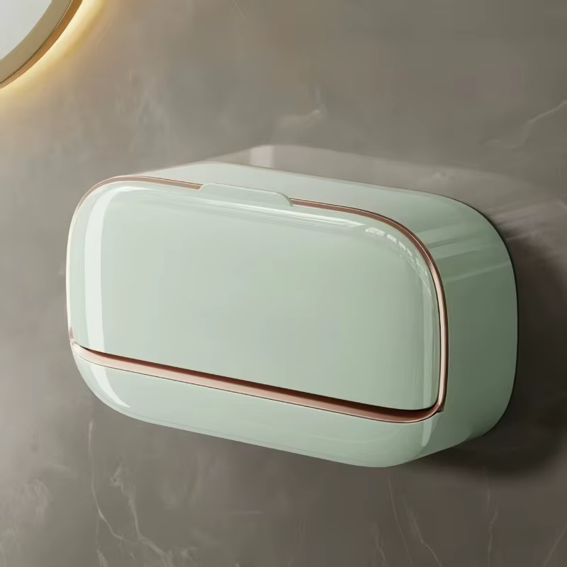 Élégante porte-savon mural avec drainage, sans perçage, boîte de rangement haut de gamme pour salle de bain, porte-savon, support pour savon en barre