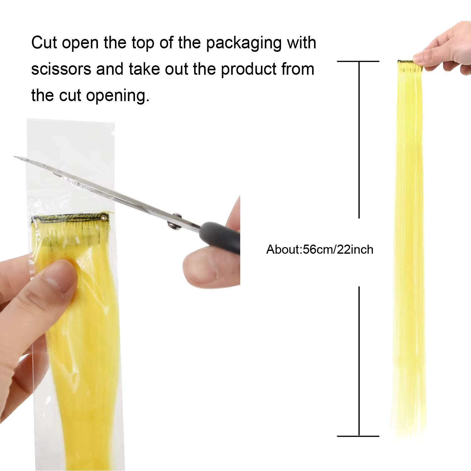 Extensions capillaires synthétiques à clipser de 22 pouces