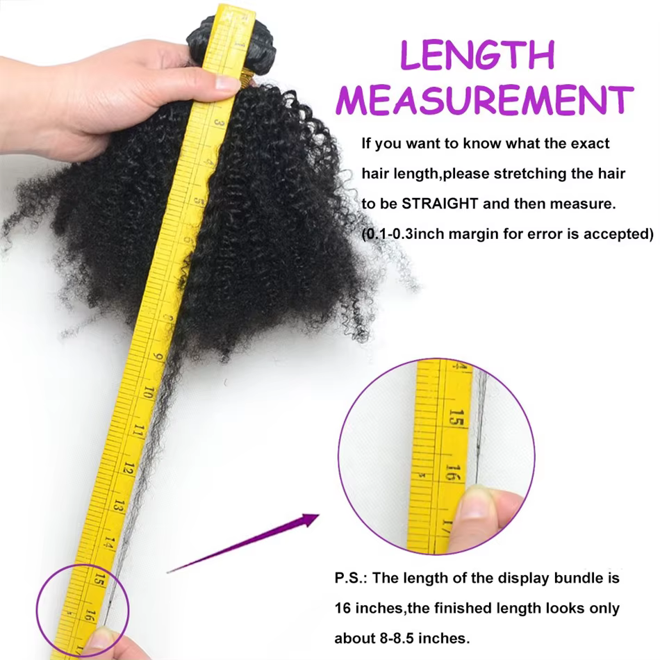Extensions de Cheveux Humains Afro Crépus Bouclés