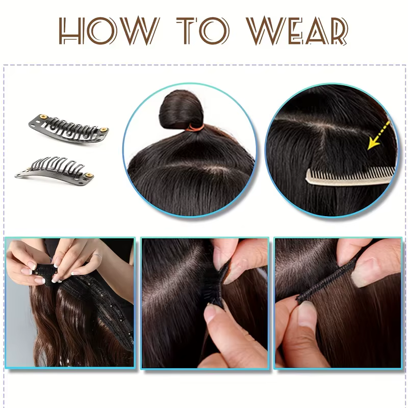 Extensions de cheveux synthétiques longs et bouclés de 22 pouces