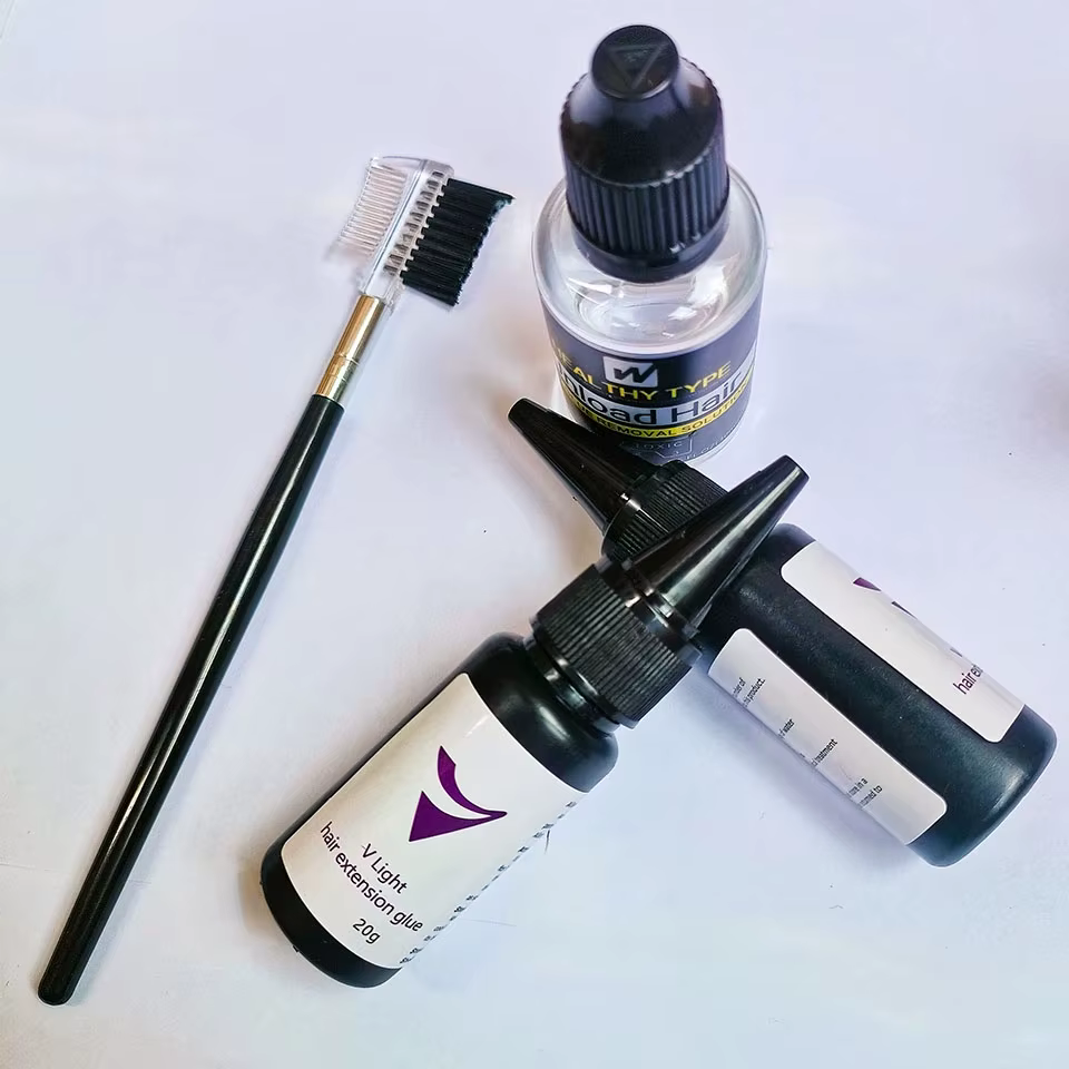 Colle d'extension de cheveux à lumière UV avec dissolvant 20g