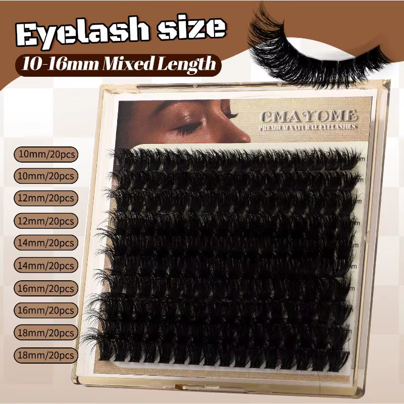 Clusters de cils épais et volumineux pour extension de cils DIY