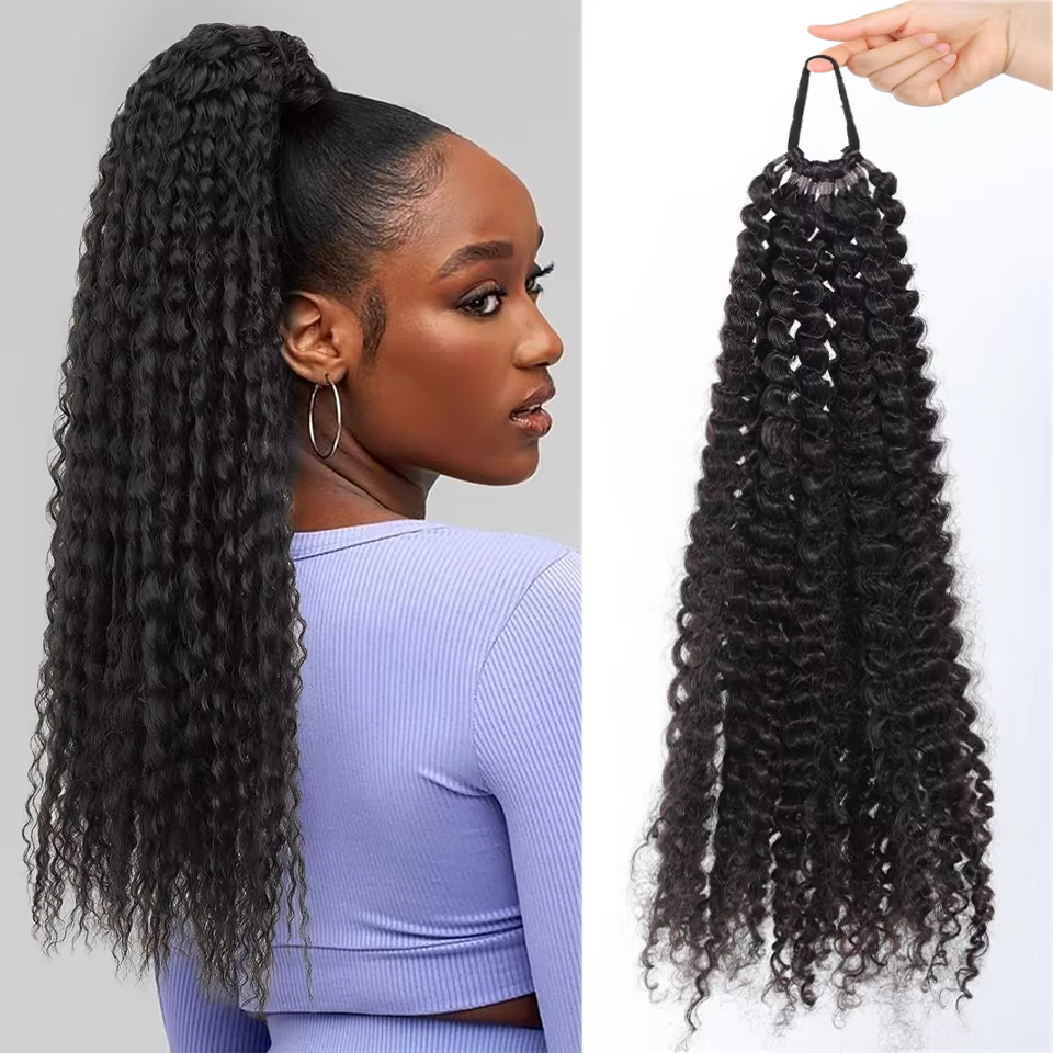 Extension de queue de cheval synthétique pour femmes noires