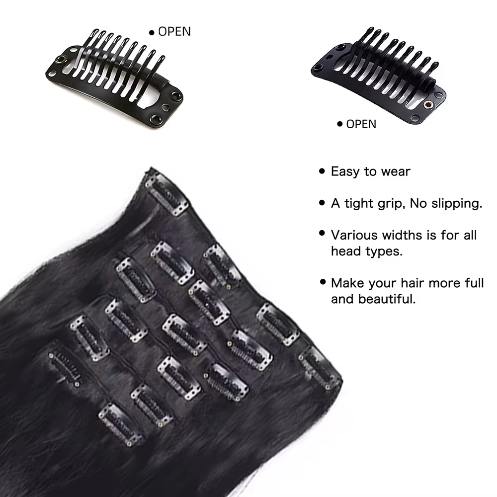 Extensions de Cheveux Synthétiques Bouclés à Clips