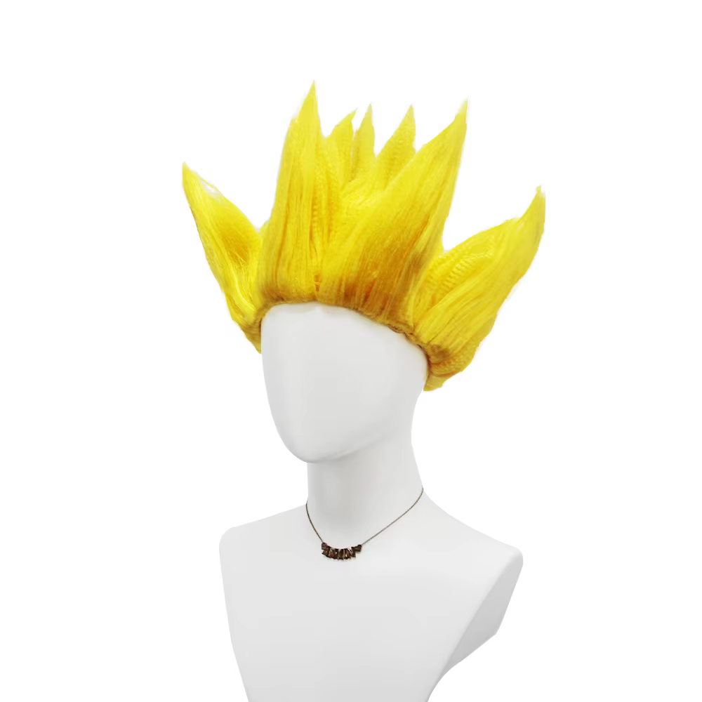 Perruque synthétique courte à pointes effet flamme unisexe pour cosplay d'héroïne d'anime