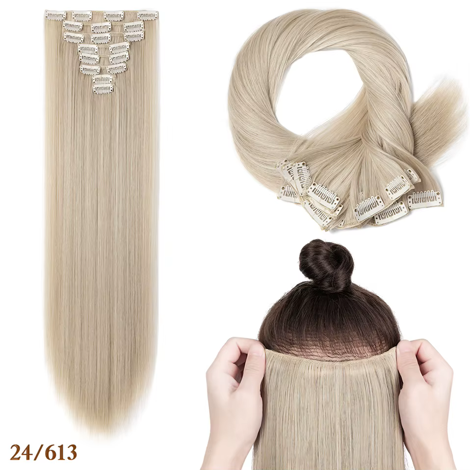 Extensions de cheveux synthétiques à clips