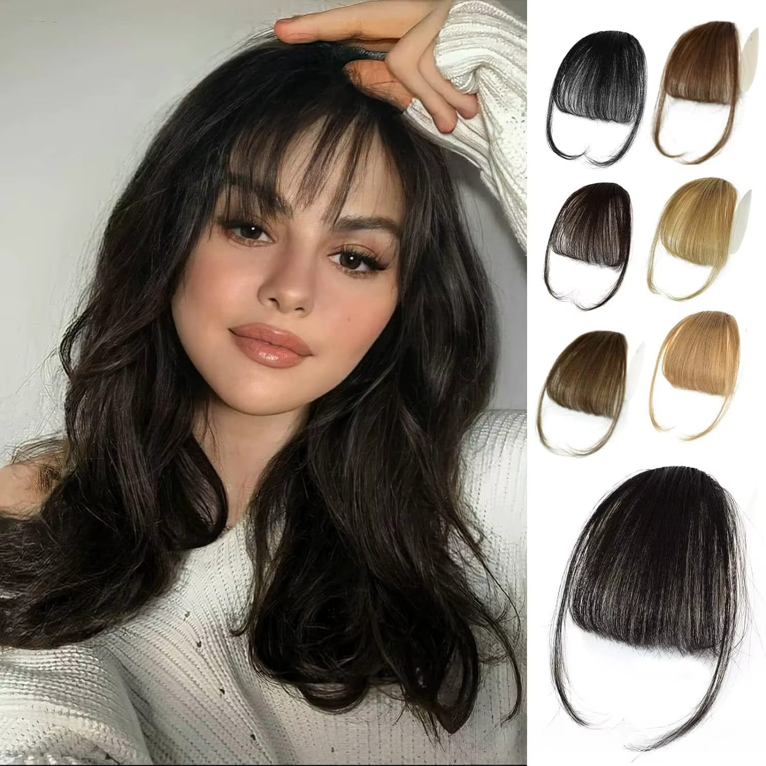 100% cheveux humains frange Extension à clipser franges avant postiches Air