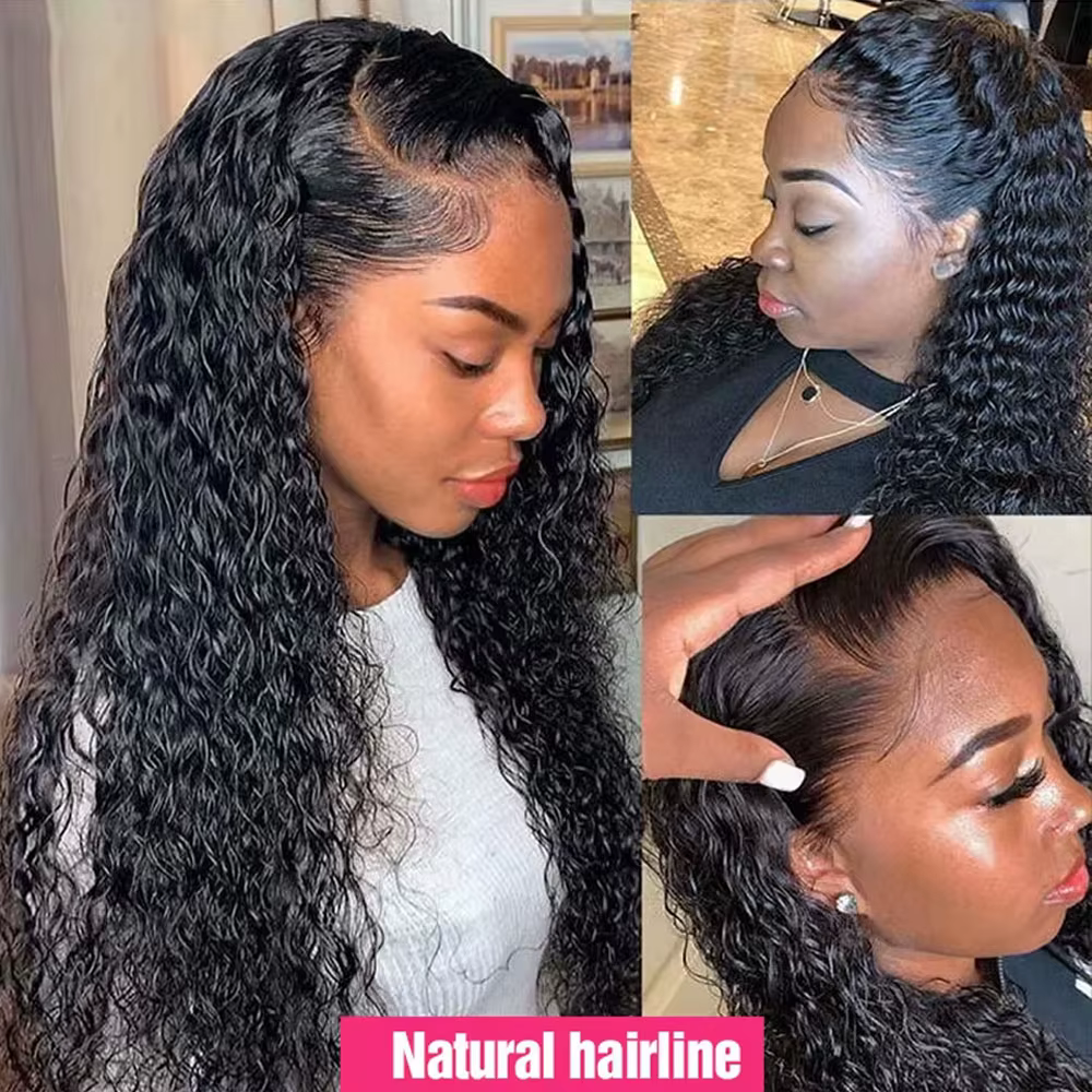Perruques de cheveux humains avant de dentelle transparente HD perruque bouclée Jerry