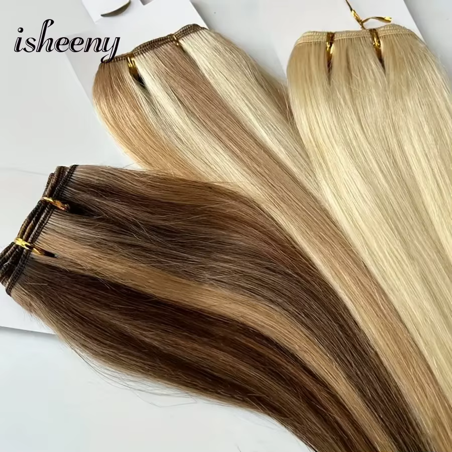 Extensions de cheveux humains blonds méchés