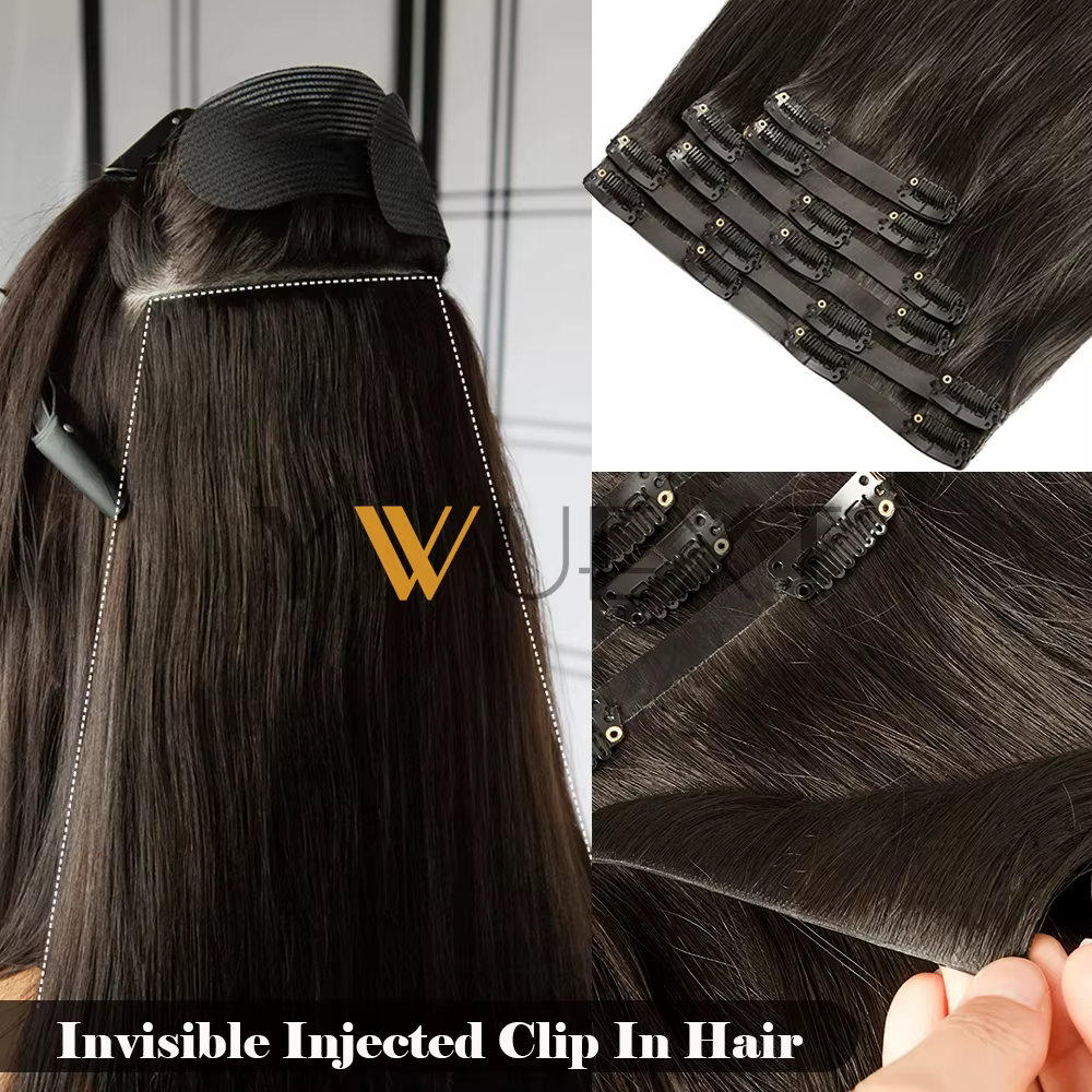 Extensions de cheveux invisibles à clipser en PU