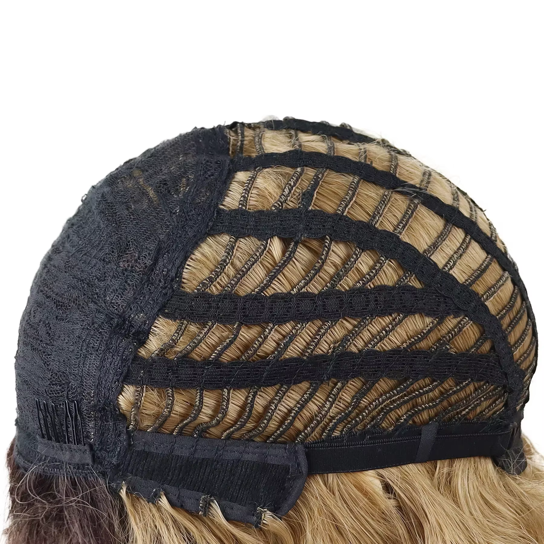 GNIMEGIL synthétique longue vague Cur perruques femme naturel marron perruque avec Clip partie libre côté frange 80s