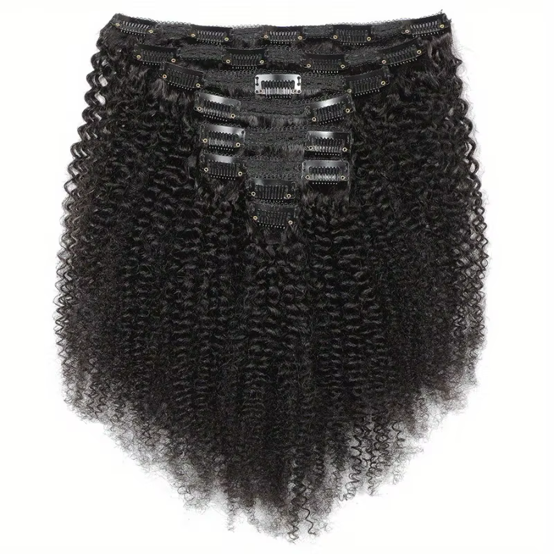 Extensions de cheveux bouclés afro kinky à clipser