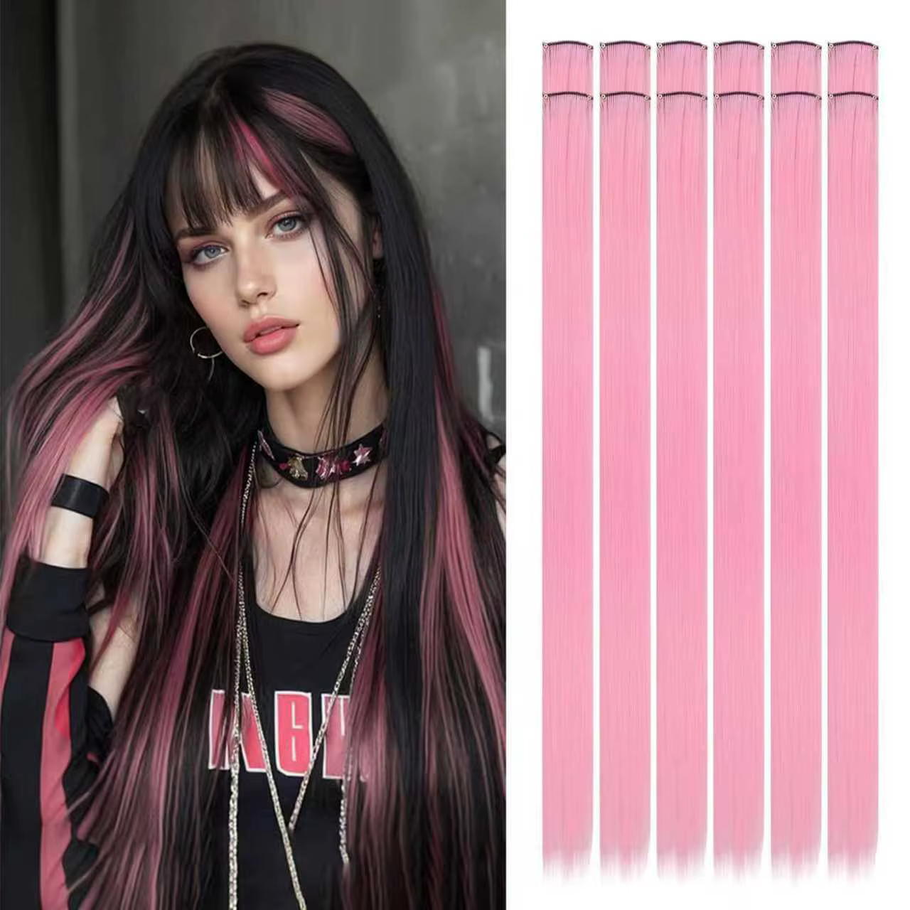 Extensions de cheveux colorés de 22 pouces