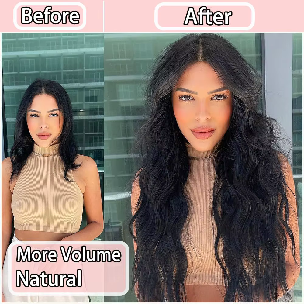 Extensions de Cheveux Synthétiques Bouclés à Clips