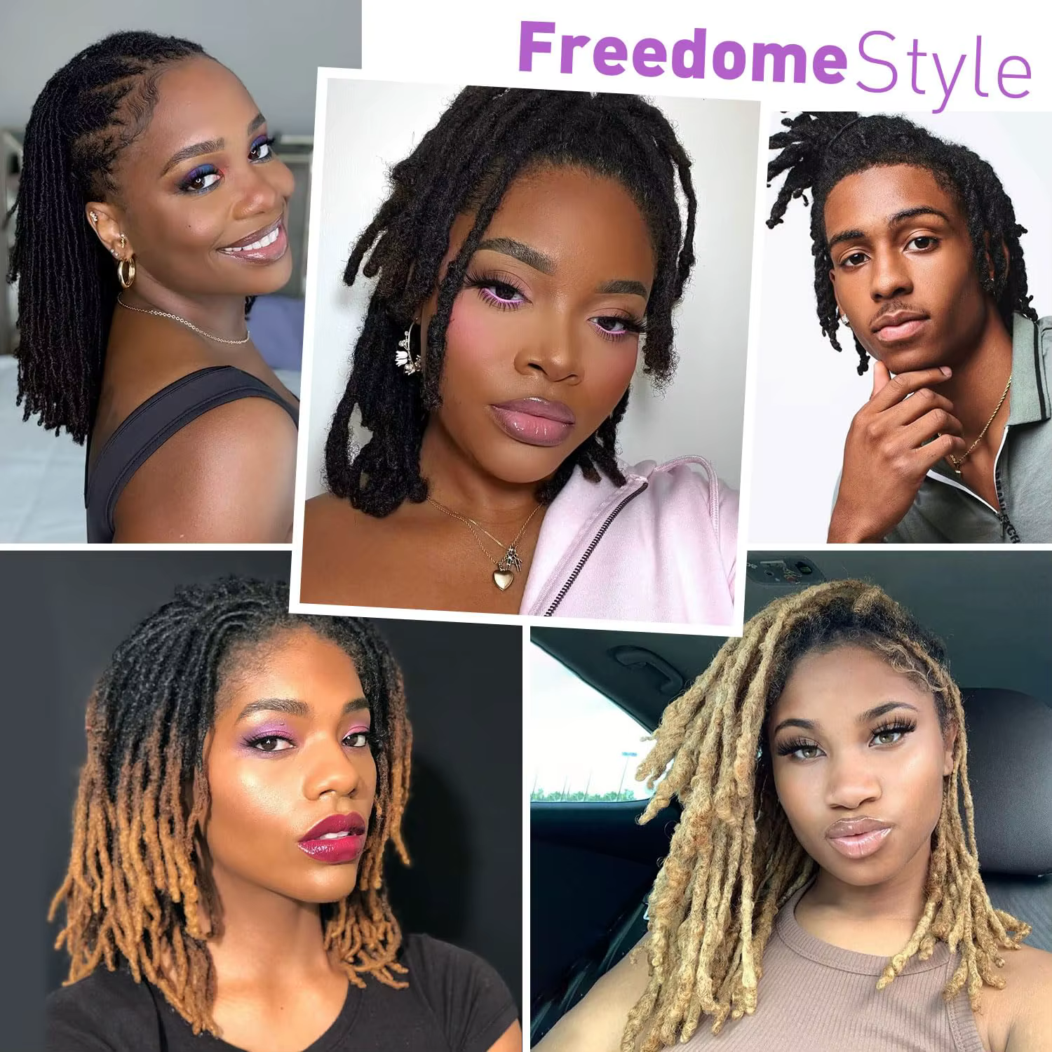 Extensions de dreadlocks synthétiques 15 brins de 10/12/14/16/18 pouces