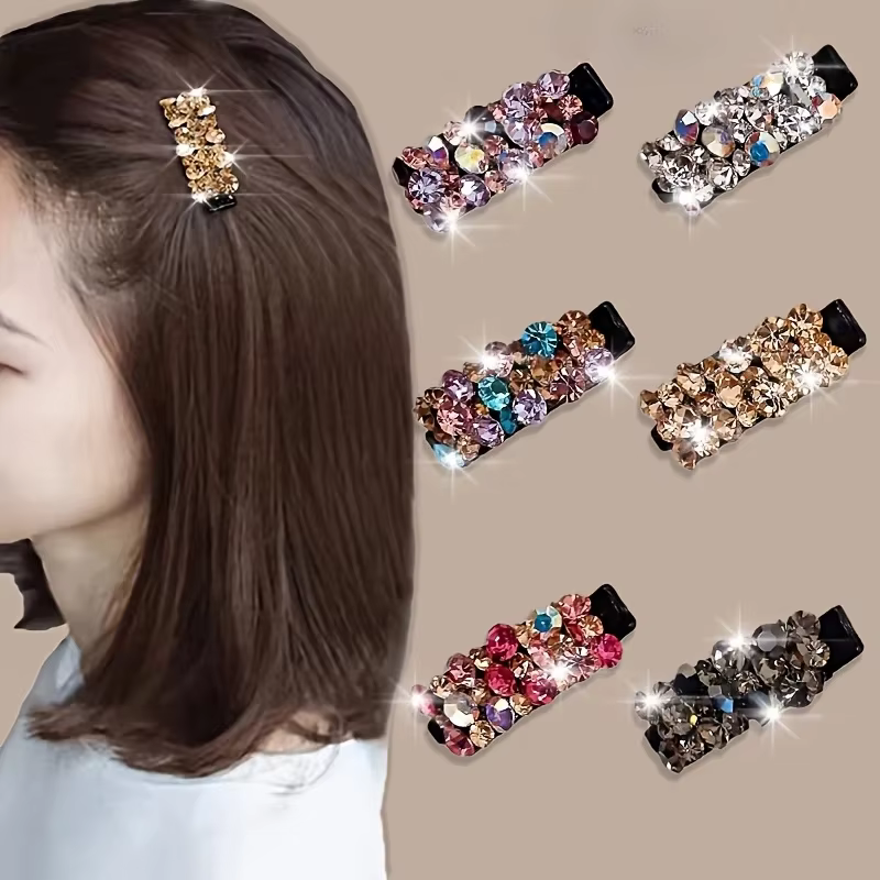 Pinces à cheveux élégantes en strass pour femmes