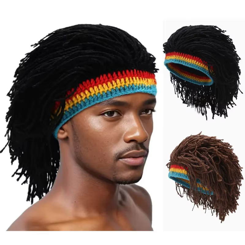 Perruque synthétique africaine pour hommes et femmes