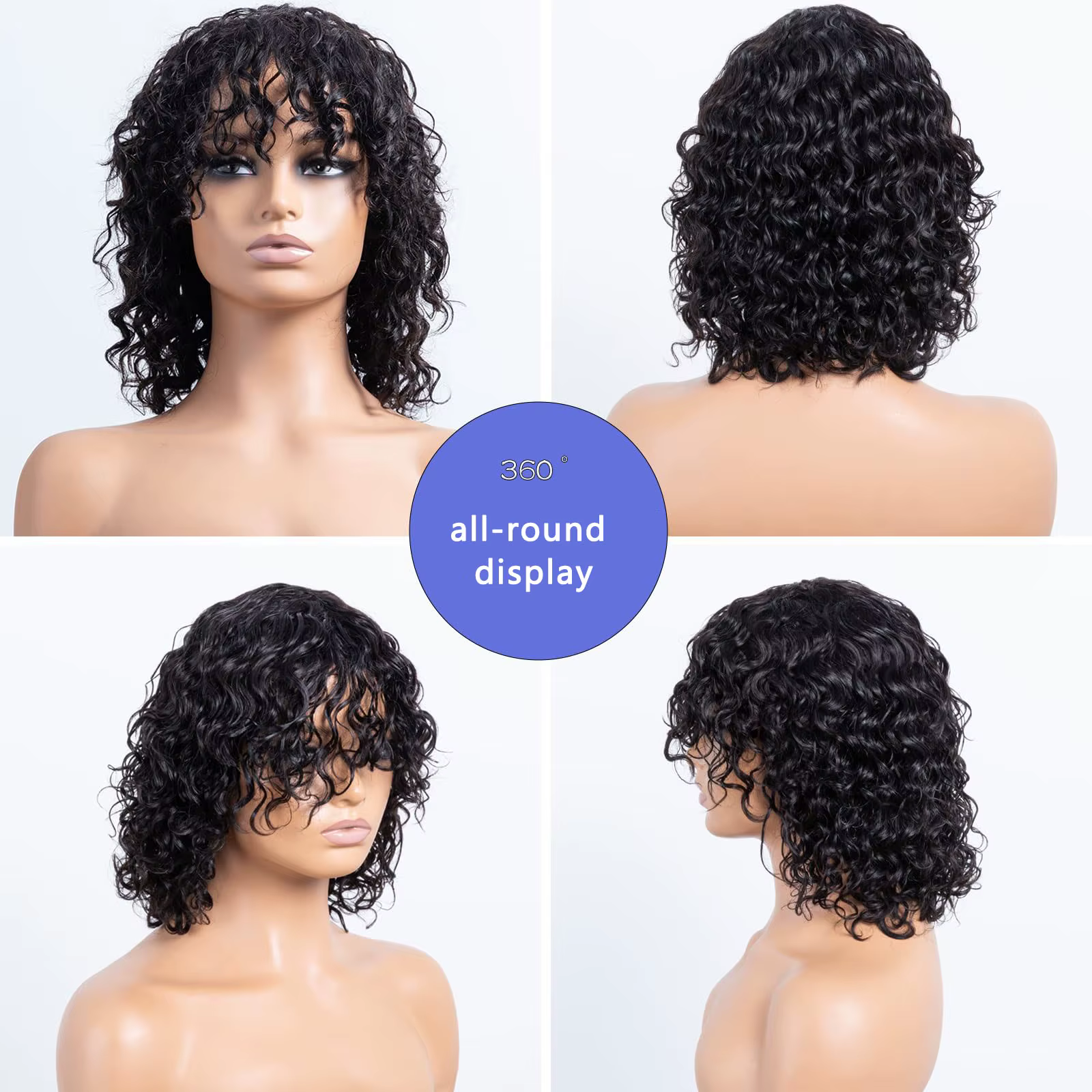 Perruque courte bouclée Jerry Curly Pixie Bob