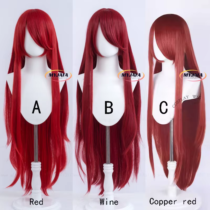 Perruque de Cosplay synthétique longue et lisse de 100cm