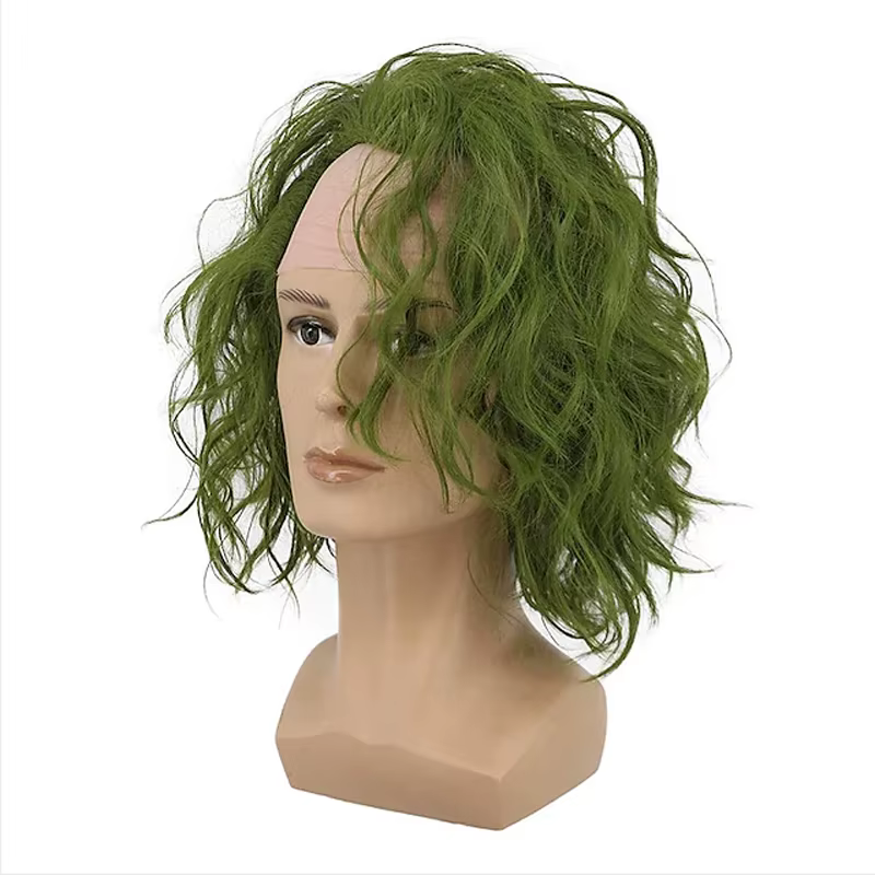 HAIRJOY perruques de Cosplay vertes pour hommes