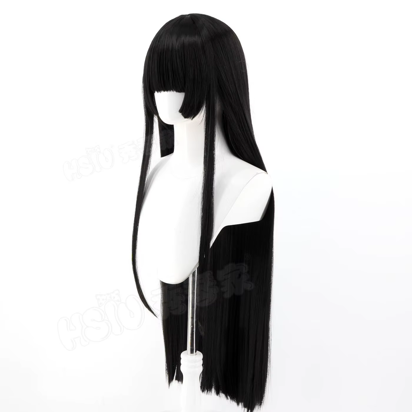 Wuthering Waves Chisa Cosplay perruque Hime coupe longue droite cheveux noirs