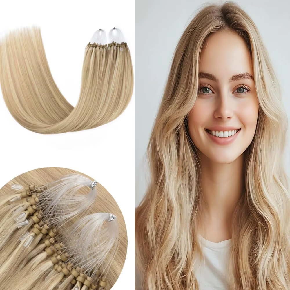 Extensions de cheveux à anneau Micro boucle