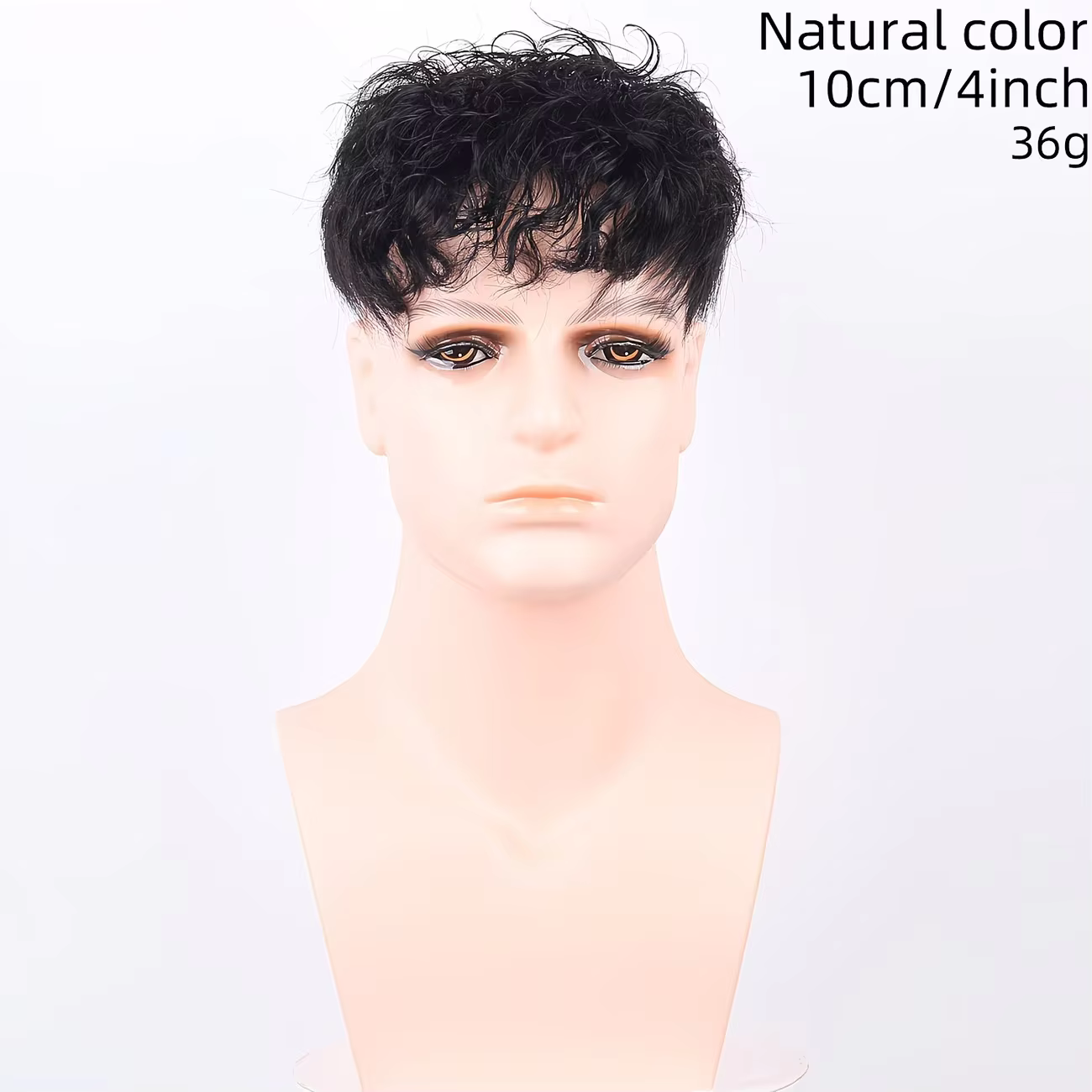 Perruque de cheveux humains bouclés pour hommes de 4 pouces