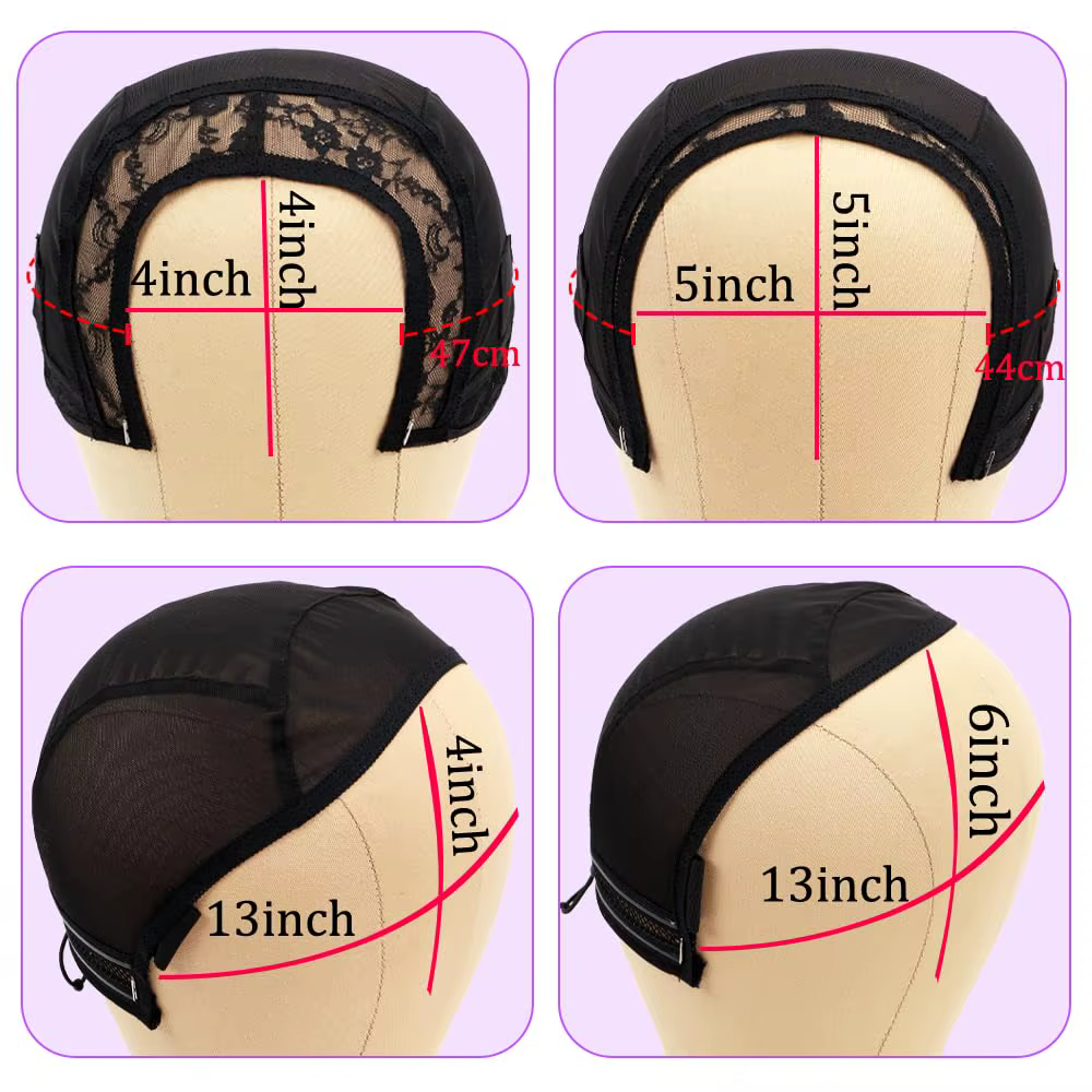 Bonnet de perruque avec bande de maintien réglable pour perruques Lace Front