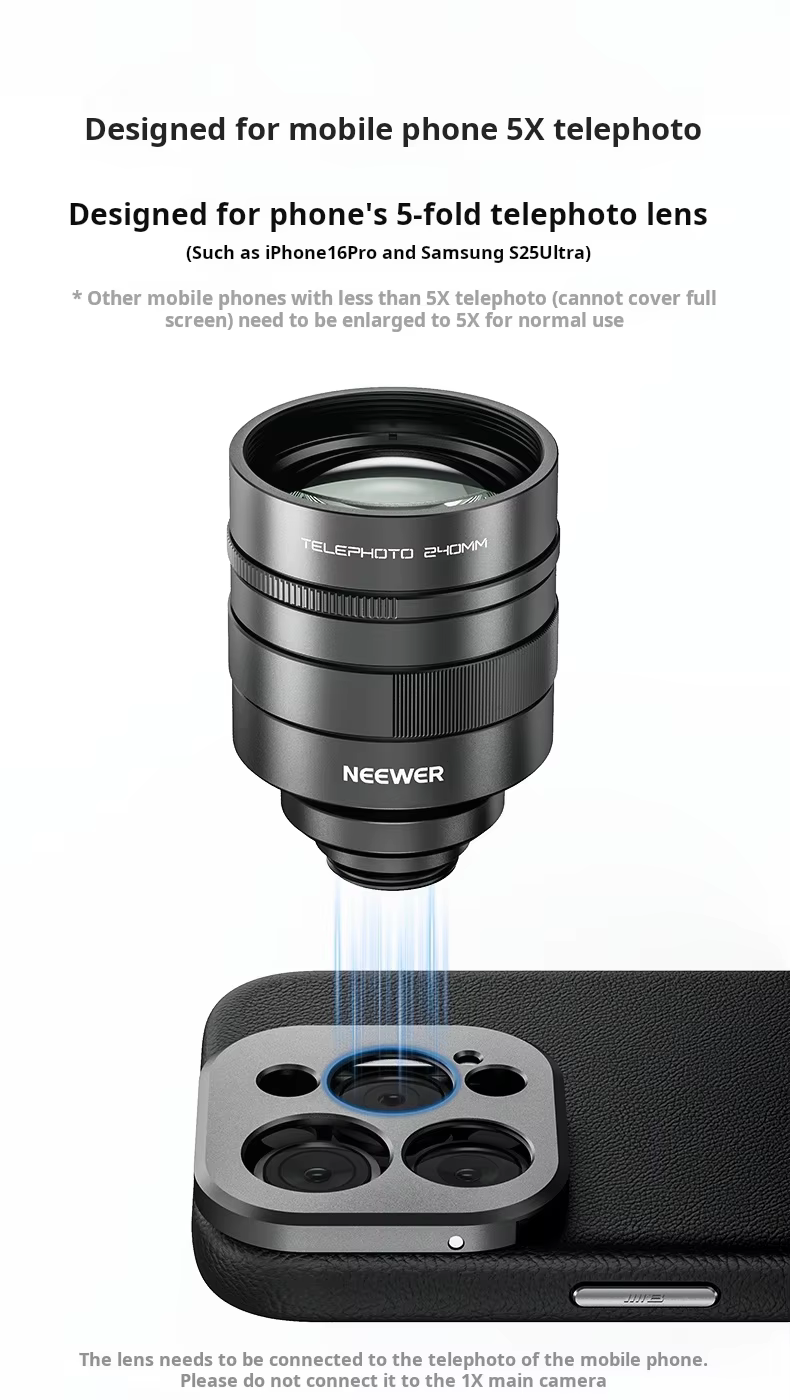NEEWER téléobjectif grossissement 2X objectif Macro externe pour iphone vivo Xiaomi oppo Samsung objectif de téléphone portable