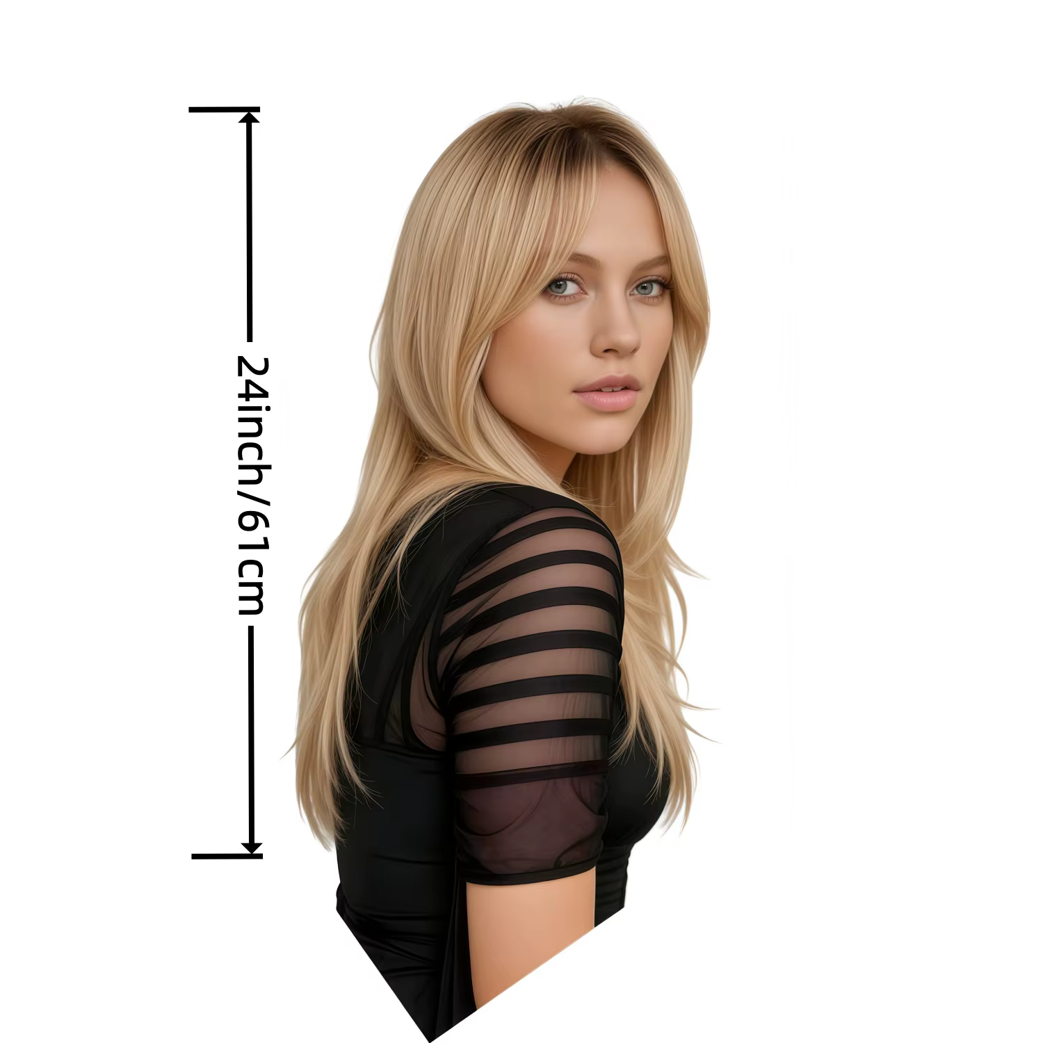 Perruque synthétique dégradée blonde de 24 pouces pour femmes