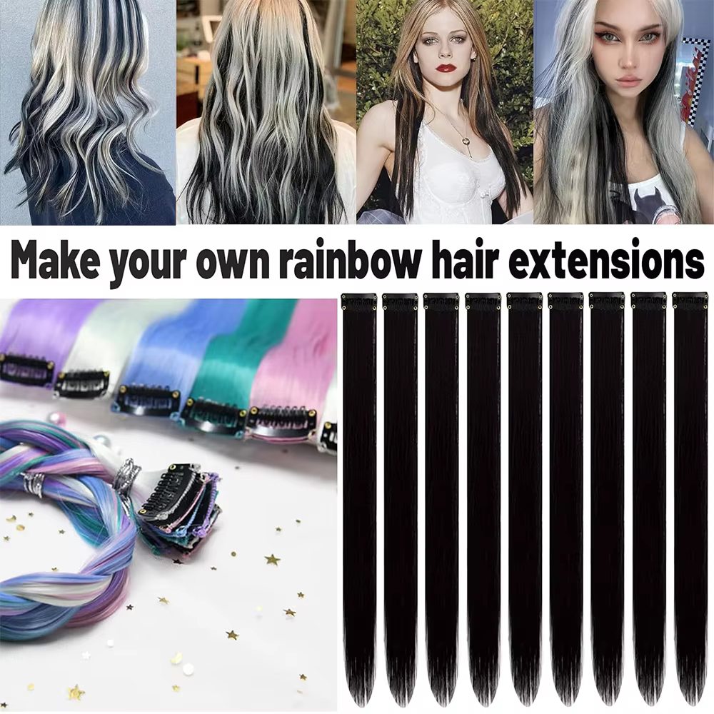 Extensions de Cheveux Synthétiques Colorés à réinitialisation