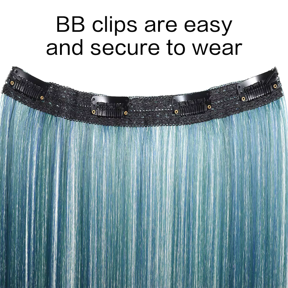 LUPU pince synthétique dans les Extensions de cheveux raides postiche colorée rose violet blond pour les femmes vacances utilisation de fête de noël