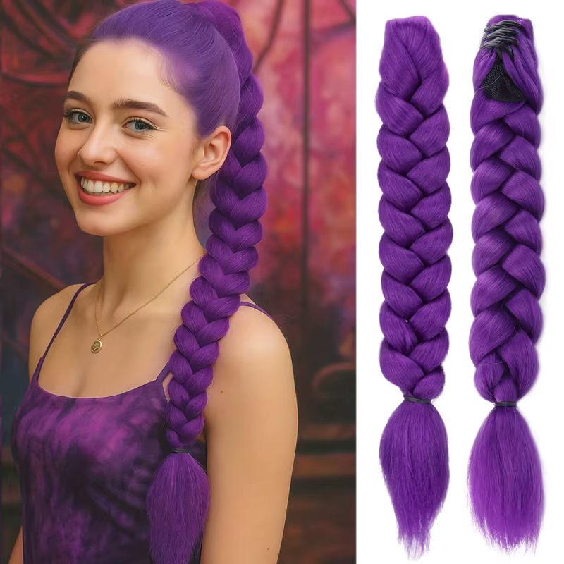 Extension de queue de cheval de Style Clip pour femmes avec pince à griffes-tresse moelleuse instantanée