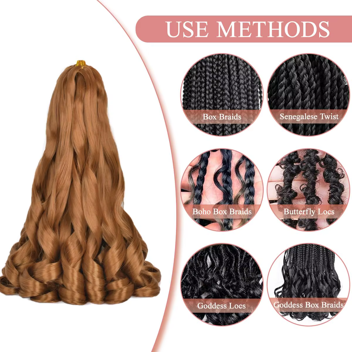 Extensions de cheveux synthétiques pour tresses françaises